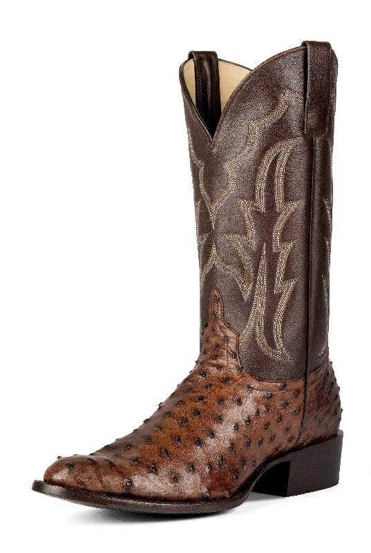 Western - style men's boots with intricate tooling and stitchingHorsepower Top Hand Kango Tobacco Full Quill Men's Boot