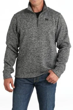 Vintage - style men's western boots with a square toe and spur ledgeCinch Men's 1/4 Zip Pullover Sweater Gray