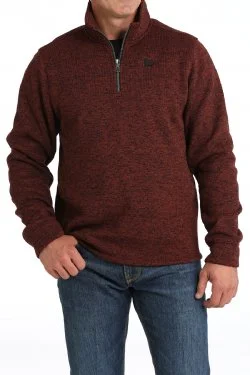 Alligator - embossed men's western boots for a bold statementCinch Men's 1/4 Zip Pullover Sweater Burgandy