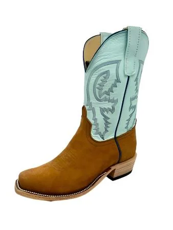 Men's western boots with a tooled leather design on the shaftAnderson Bean Exclusive Brandy Nubuck Men's Boot