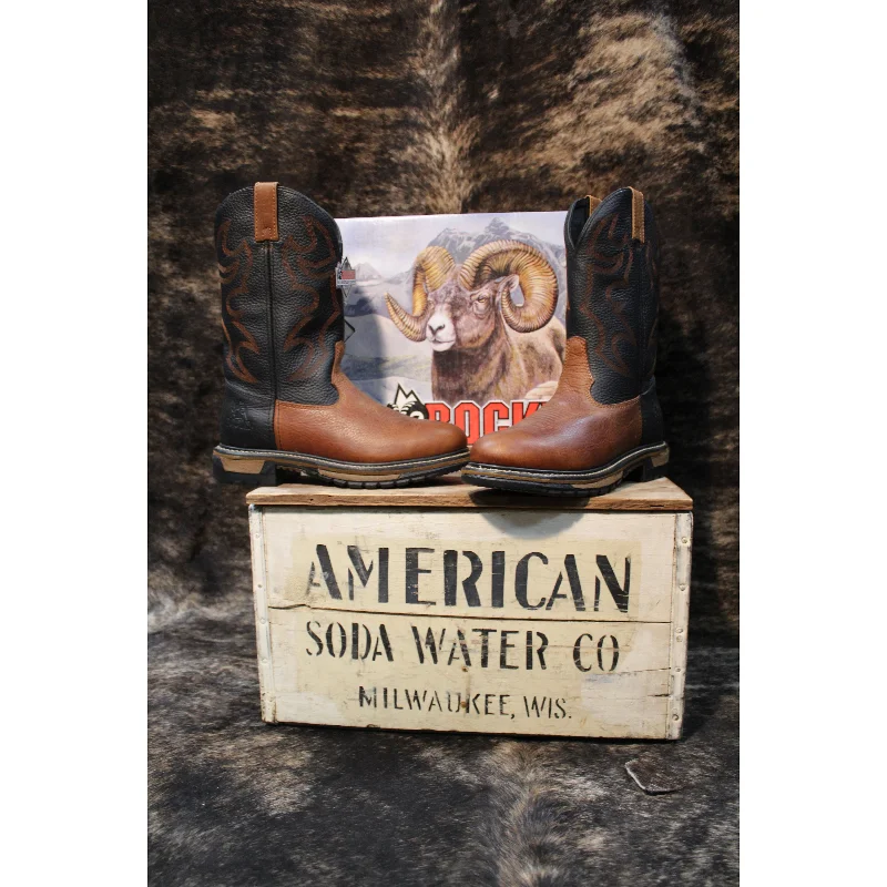 Men's western boots with a silver - toned hardware and accentsRocky Men's Branson Roper Western Boot