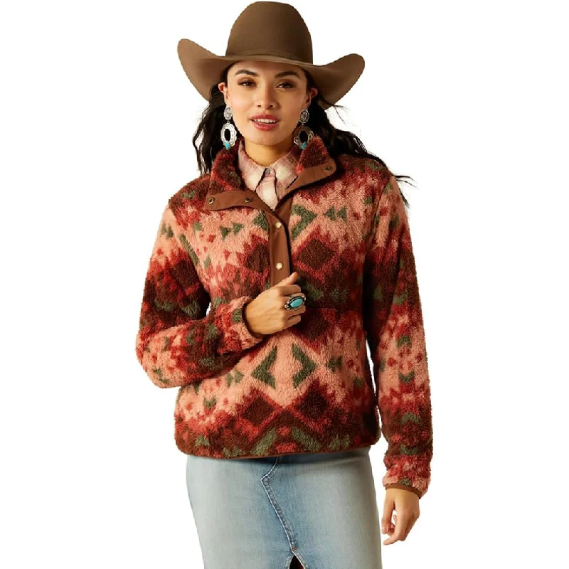 Men's western boots with a concho - studded strap and a pointed toeAriat Women's Berber Snap Front Sweater