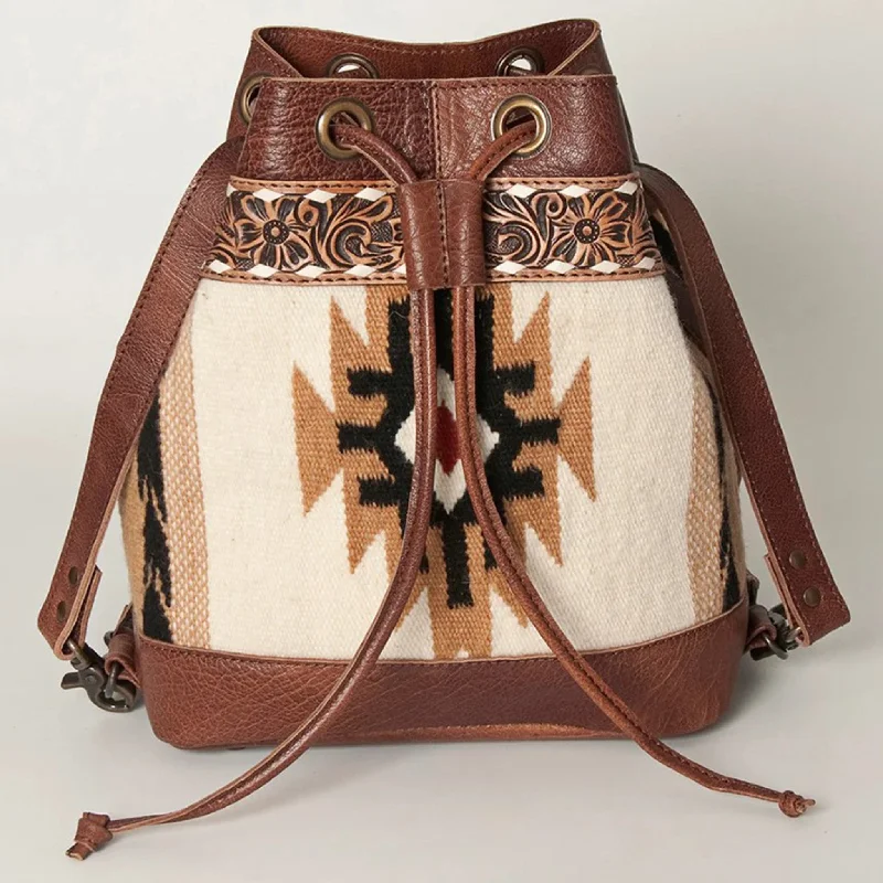 Men's western boots with a silver - toned hardware and accentsAmerican Darling Tooled Saddle Blanket Backpack