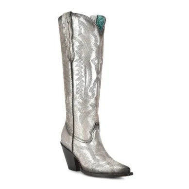 Men's western boots with a rubber sole for traction on various surfacesCorral Ladies' Old Silver Metallized Boot