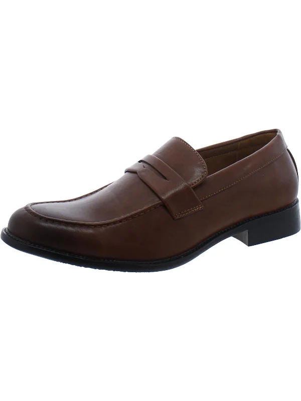 Men's formal shoes with a narrow toe boxANDY Mens Faux Leather Slip On Loafers