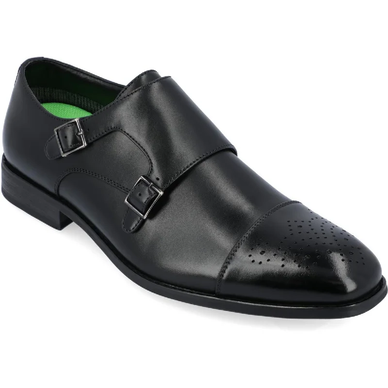 Men's formal shoes with a low - heeled designAtticus Mens Faux Leather Square Toe Loafers