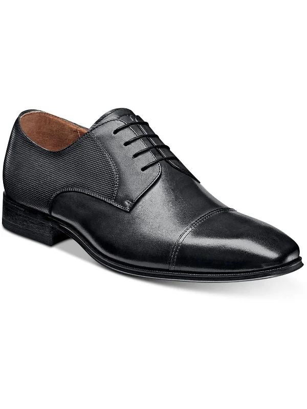 Men's formal shoes with a buckle closureCalipa Mens Leather Lace-Up Cap Toe Oxfords