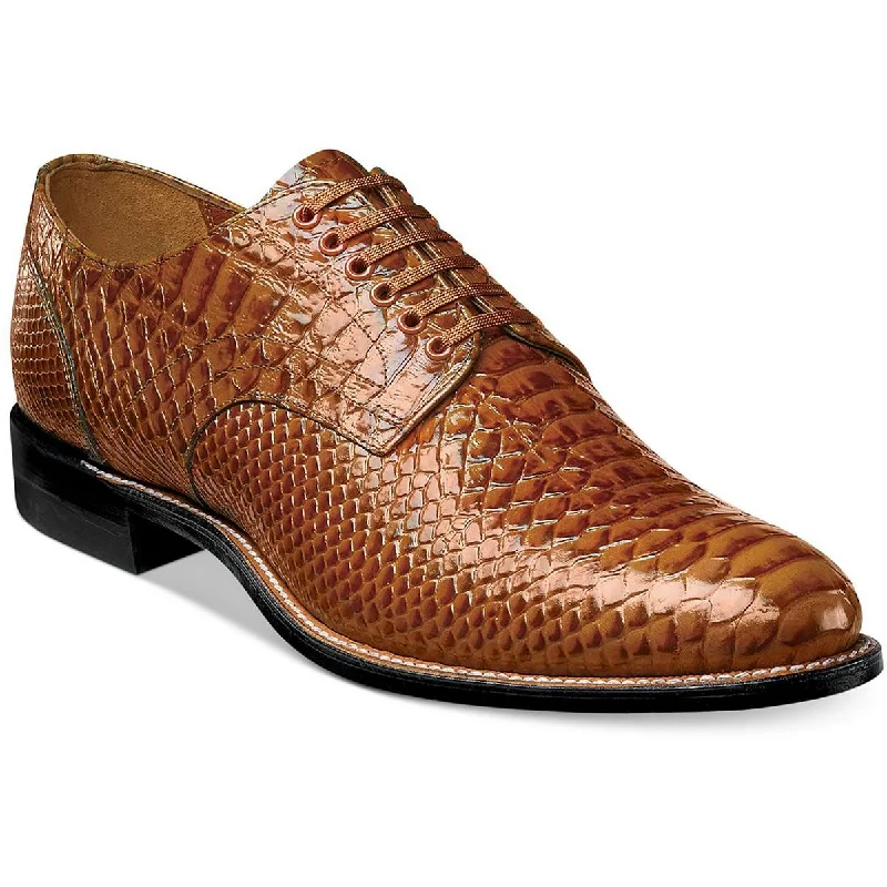 Men's formal shoes with a decorative perforationMadison Mens Snake Embossed Leather Oxfords