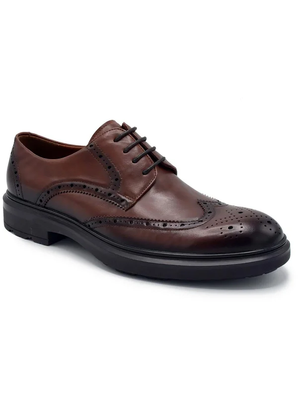 Men's formal shoes with a smooth leather finishMens Faux Leather Wingtip Oxfords