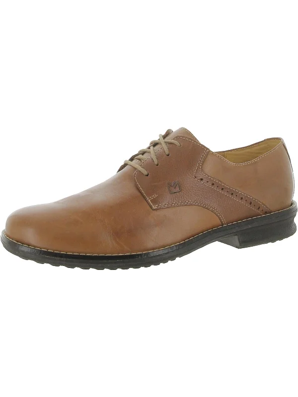 Men's leather formal Oxford shoes with a cap toeMens Leather Derby Shoes