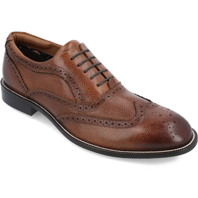 Men's formal shoes with a low - heeled designMens Leather Round Toe Oxfords