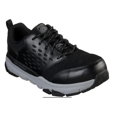 Men's casual sneakers with a mesh upperMEN'S SKECHERS WORK: SOVEN ALLOY SAFETY  TOE 77506 BKGY