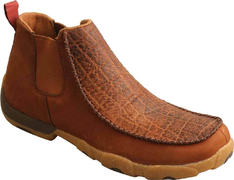 Suede men's casual shoes in earthy tonesMen's Twisted X MDMG004 4" Chelsea Driving Moc Tan/Spice Full Grain Leather