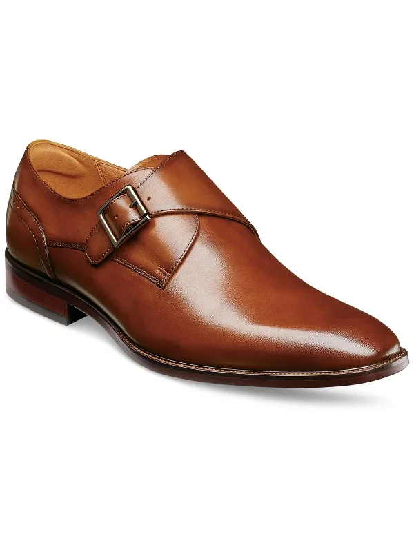 Men's formal shoes with a low - heeled designRavello Mens Leather Strap Loafers