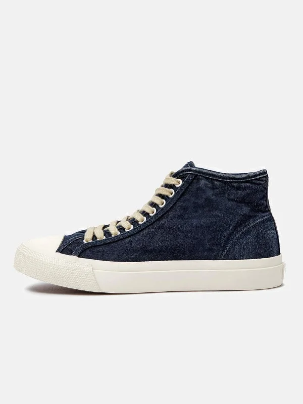 Men's formal shoes with a padded insole for comfortDenim Blue High-top Canvas Shoes