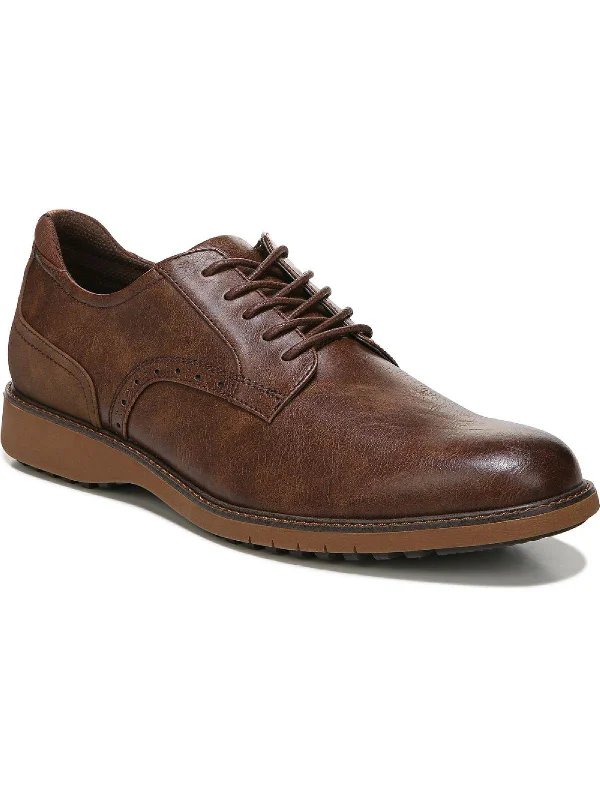 Men's formal shoes with a rubber heel cap for durabilitySync Up Mens Faux Leather Lace Up Oxfords