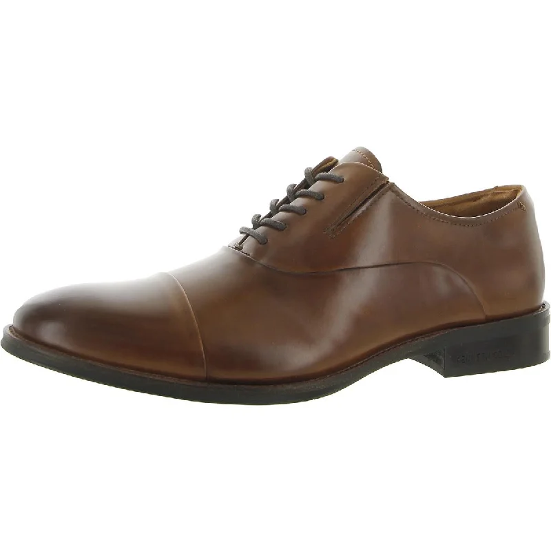 Men's formal shoes with a smooth leather finishTully Lace Up C Mens Leather Comfort Insole Cap Toe Oxfords