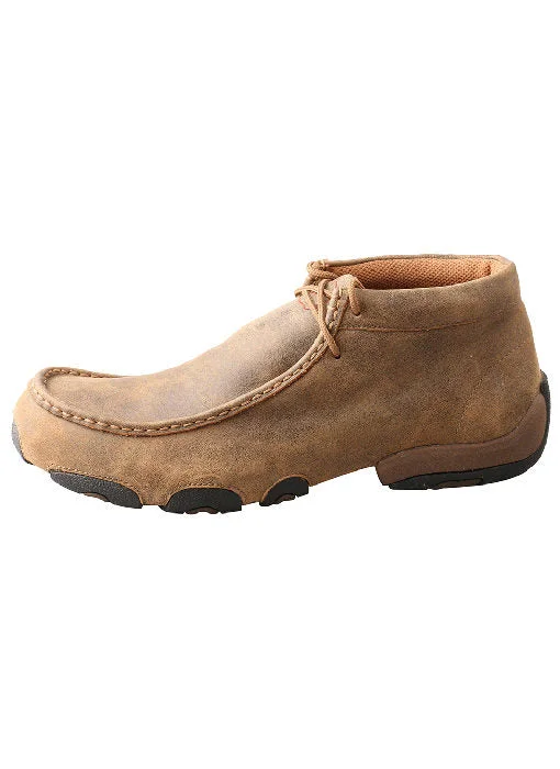 Leather men's casual shoes with a scuffed finishTwisted X Men's Bomber Driving Mocs D Toe