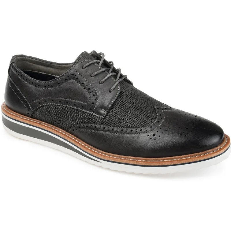 Men's formal shoes with a leather sole and heelWarrick Mens Faux Leather Office Oxfords