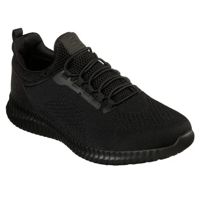 Men's casual shoes with a rubber toe cap for protectionskechers MEN'S WORK RELAXED FIT: CESSNOCK SR 77188 BLK